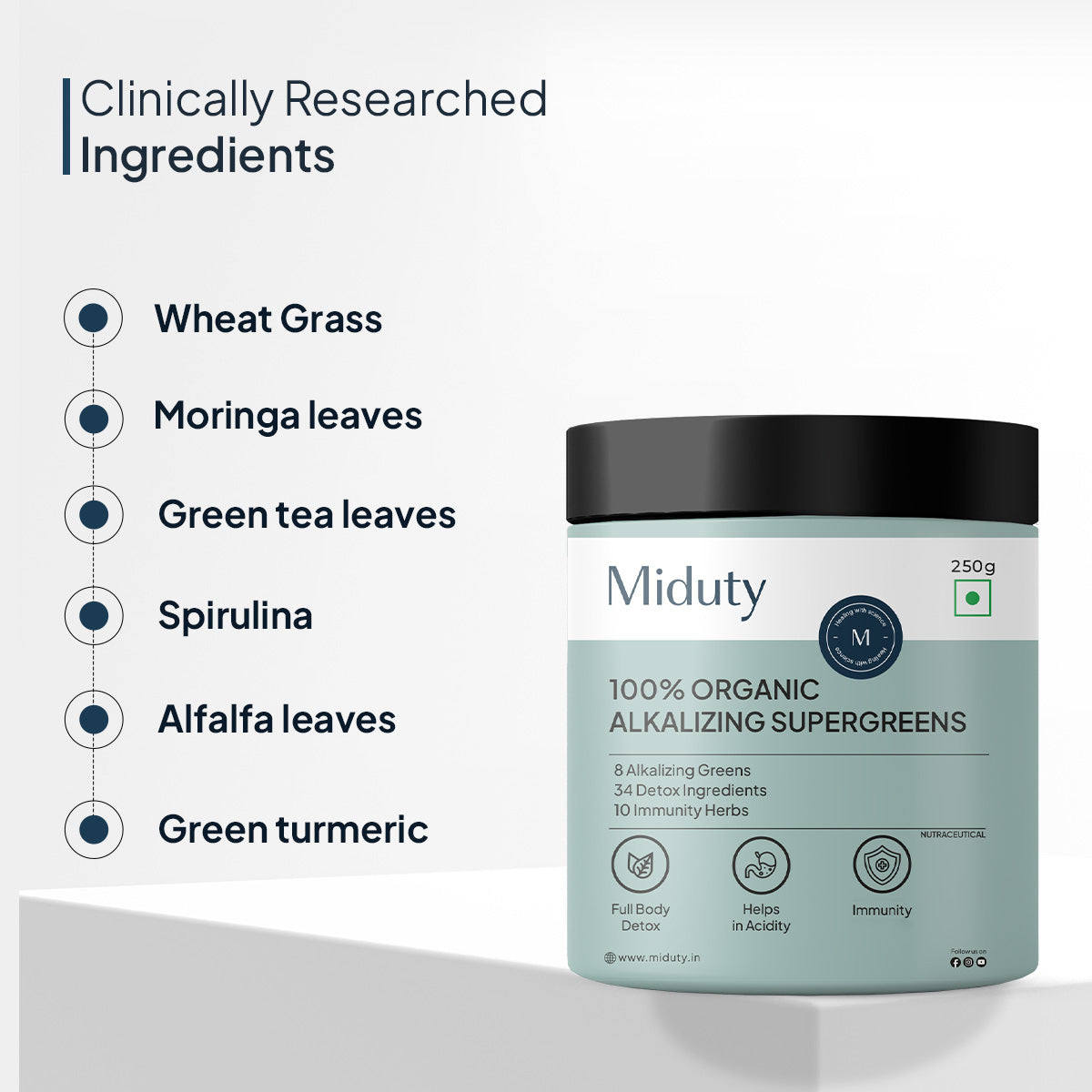 Ingredients in Miduty Supergreen Powder